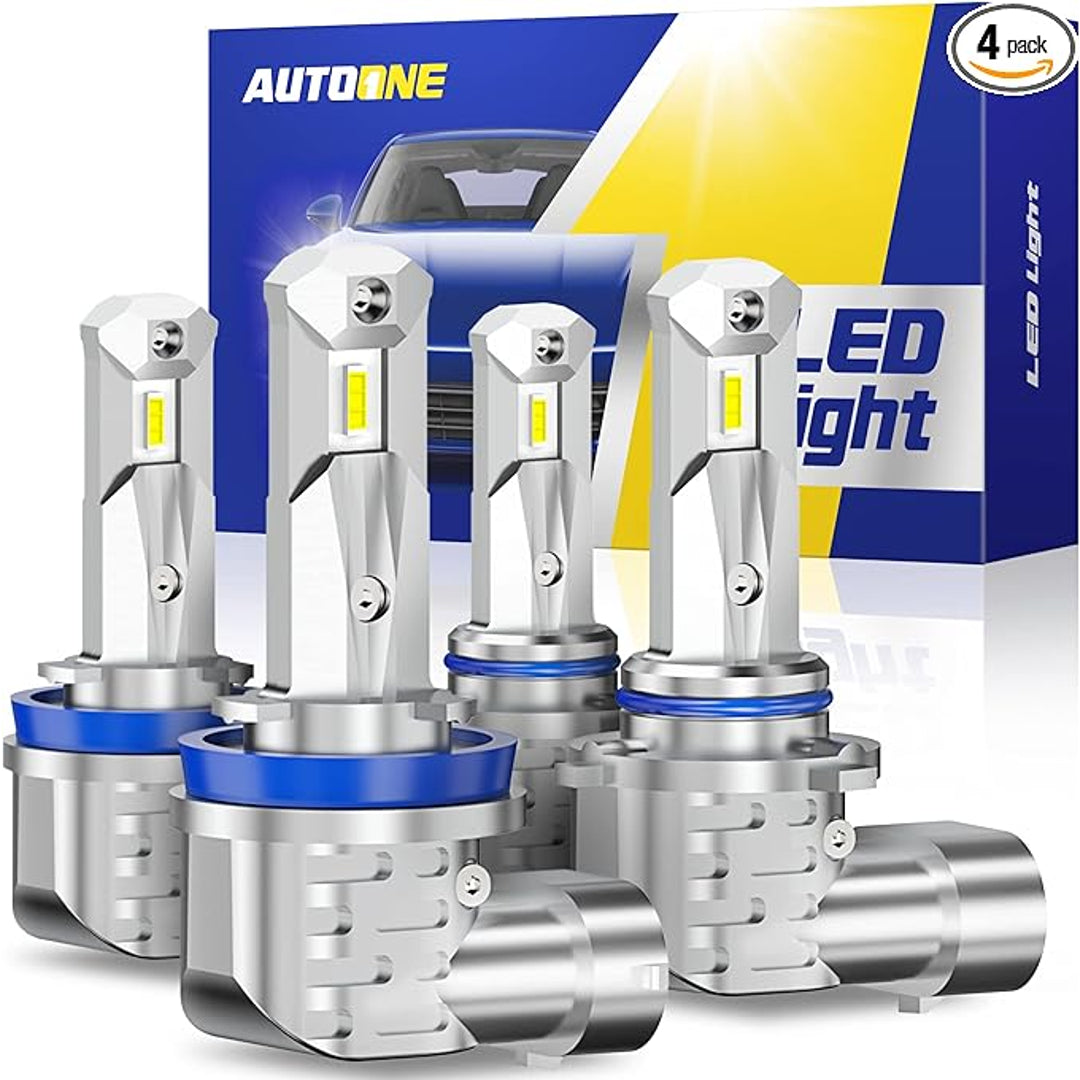 Combo 9005 + 9006 + H11 LED Headlight Kit Fog light Bulbs High Low Beam 6000K White