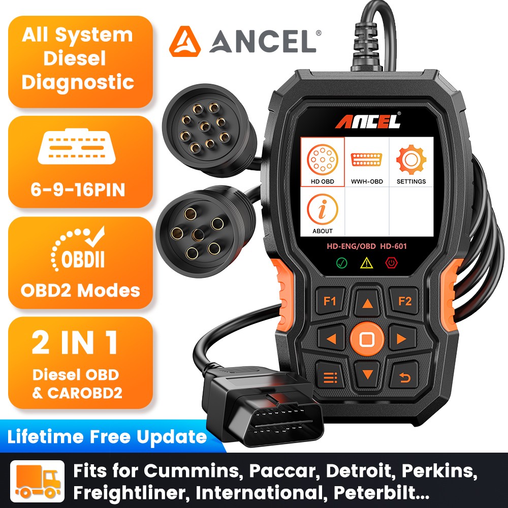 ANCEL Heavy Duty Truck Scanner HD601 PRO All System Diesel Diagnostic Scan Tool
