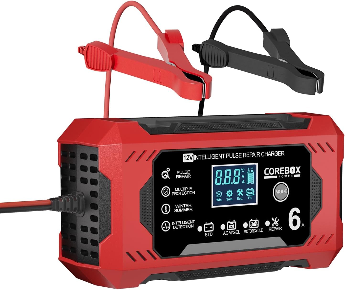 Corebox 12V 6A Smart Battery Charger