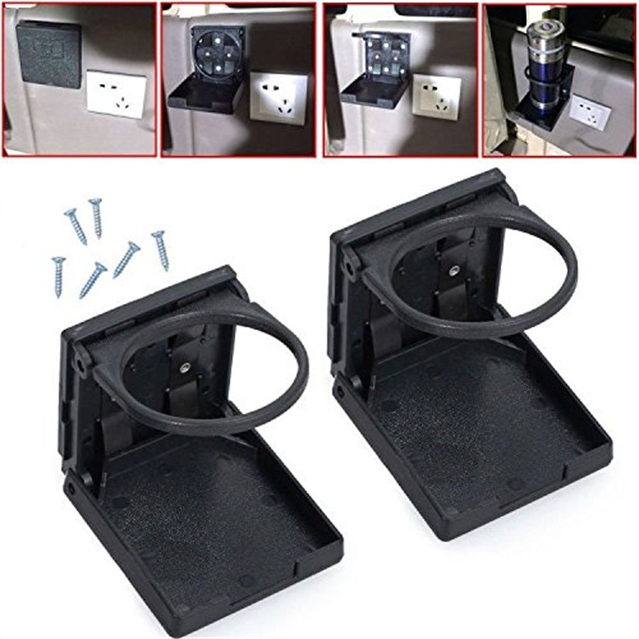 2PCS Universal Adjustable Folding Cup Holder Drink Holders Car Van Vehicle Boat