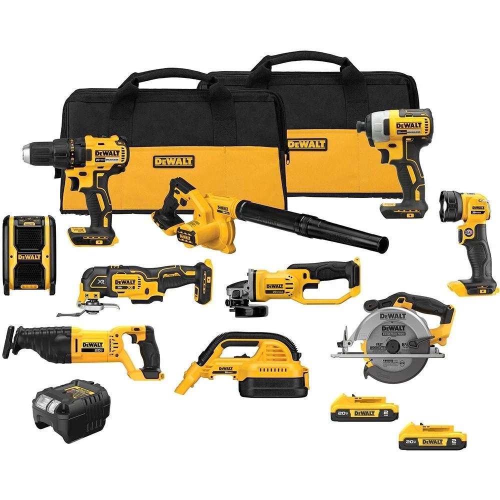 DeWalt DCK1021D2 20V MAX 10-Tool Cordless Power Tool Combo Kit