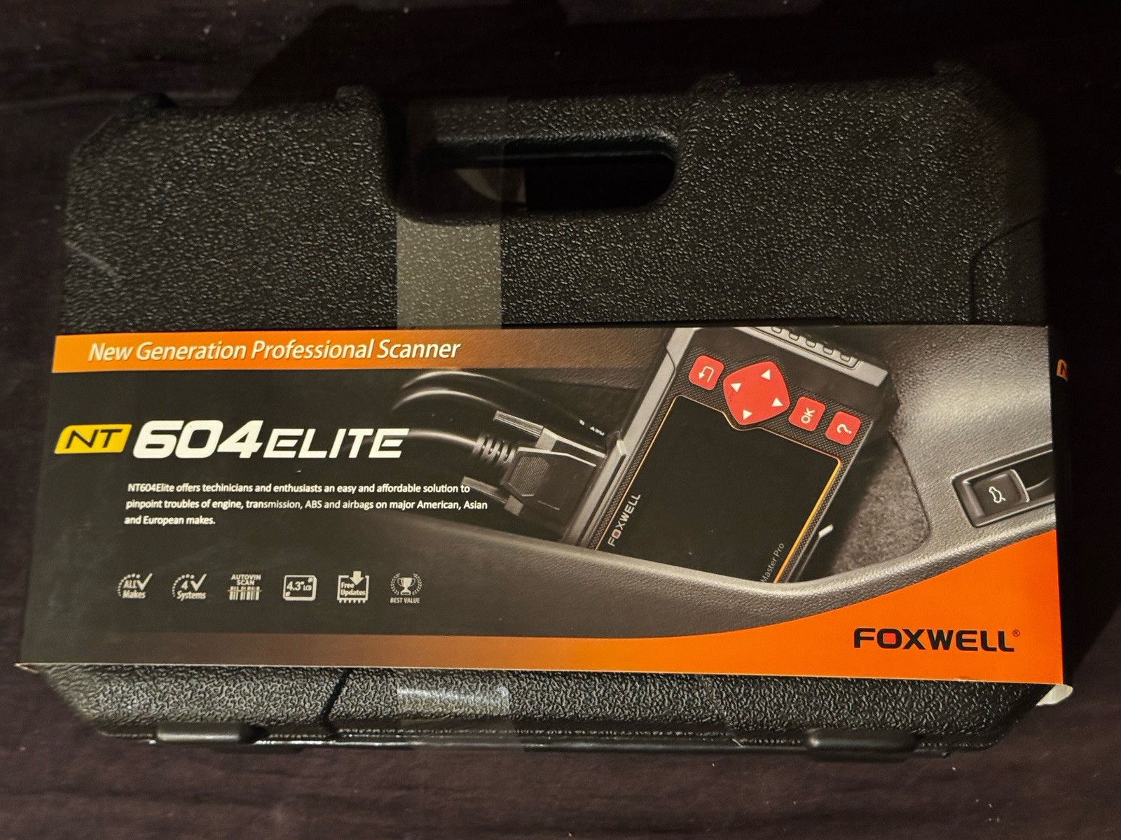 FOXWELL NT604 Elite OBD2 Scanner (ABS/SRS/engine/A/T, code reader)