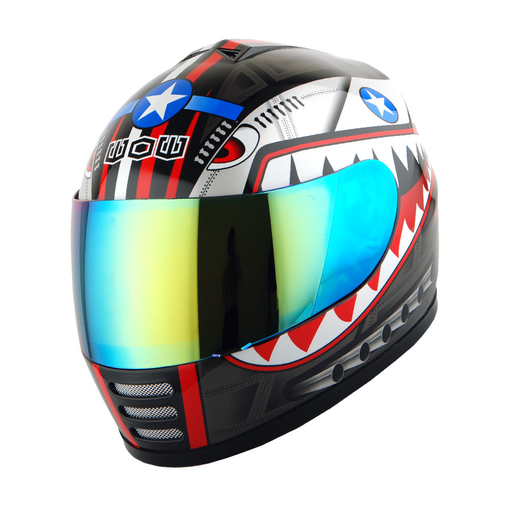 WOW Youth Kids Motorcycle Street Bike BMX MX Full Face Helmet HKY-B15CLS
