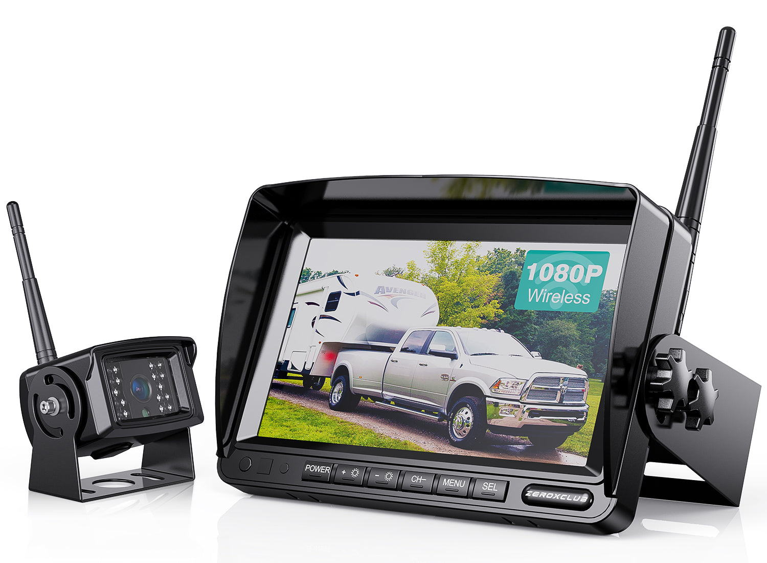 Wireless backup rear view camera system 7in monitor night vision for RV truck bus