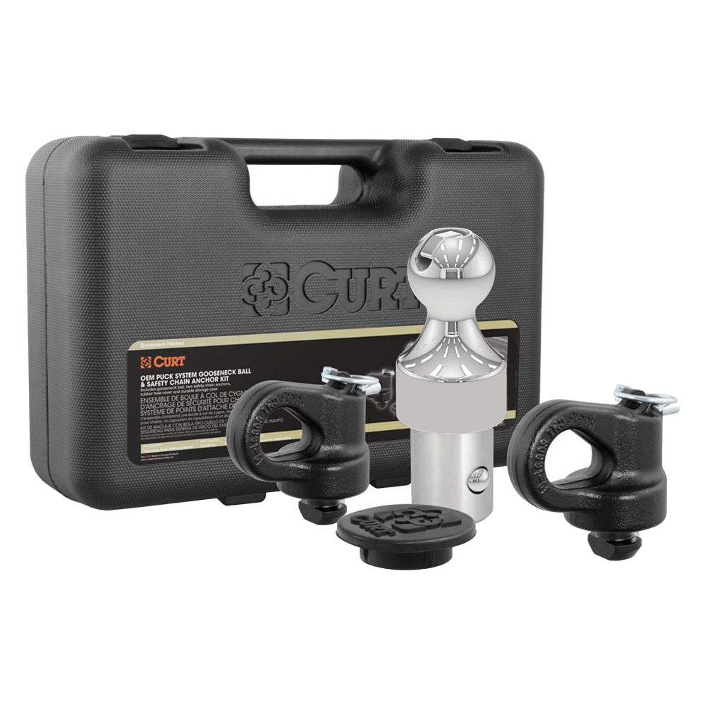 Curt-60639 2-5/16 in Gooseneck Ball & Safety Chain Anchor Kit For Chevrolet Ford