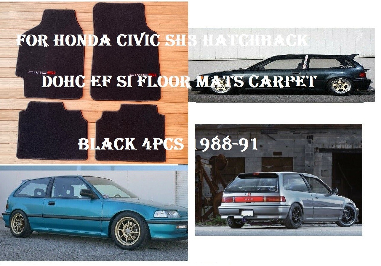 For Honda Civic SH3 Hatchback Dohc vtec Ef Si Floor Mat carpet RIBBED GRAY 88-91