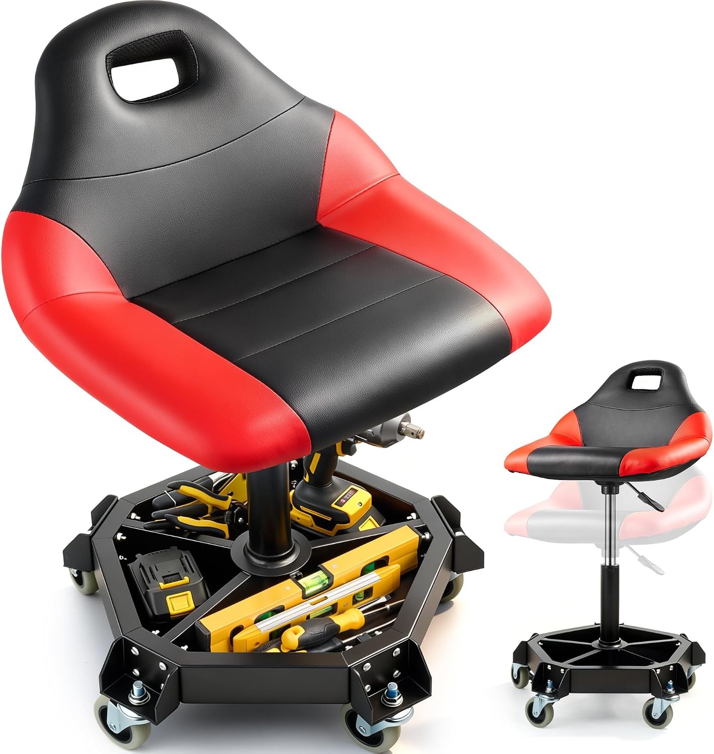 Mechanic Stool Creeper Detailing Seat Rolling Garage Shop Repair Tools Storage 330LBS