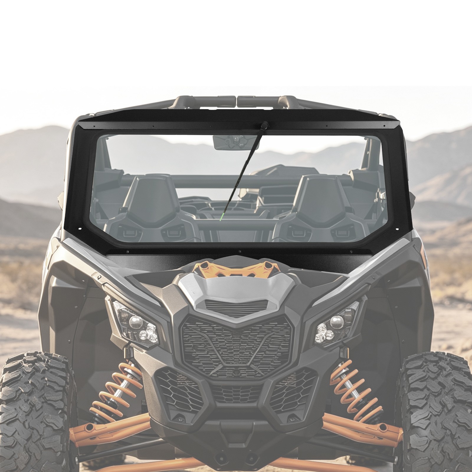 Glass Front Windshield w/ Wiper for Can-Am Maverick X3 DS Turbo 2017+ ATV