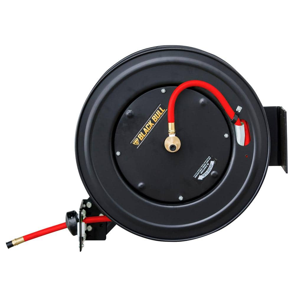 Retractable Air Hose Reel 3/8" x 50ft w/Dual Arm&Auto Rewind Reel for Compressor
