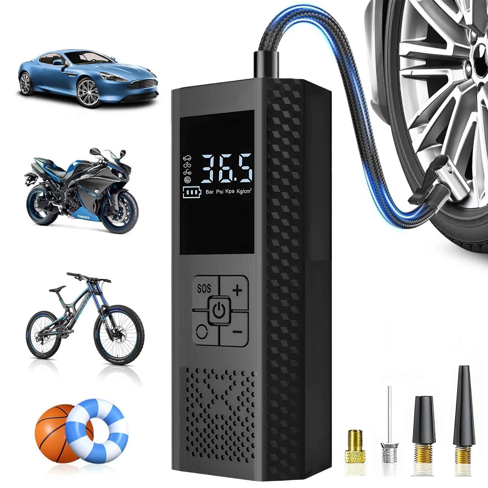 150PSI Tire Inflator Portable Air Compressor Intelligent Cordless Car Air Pump
