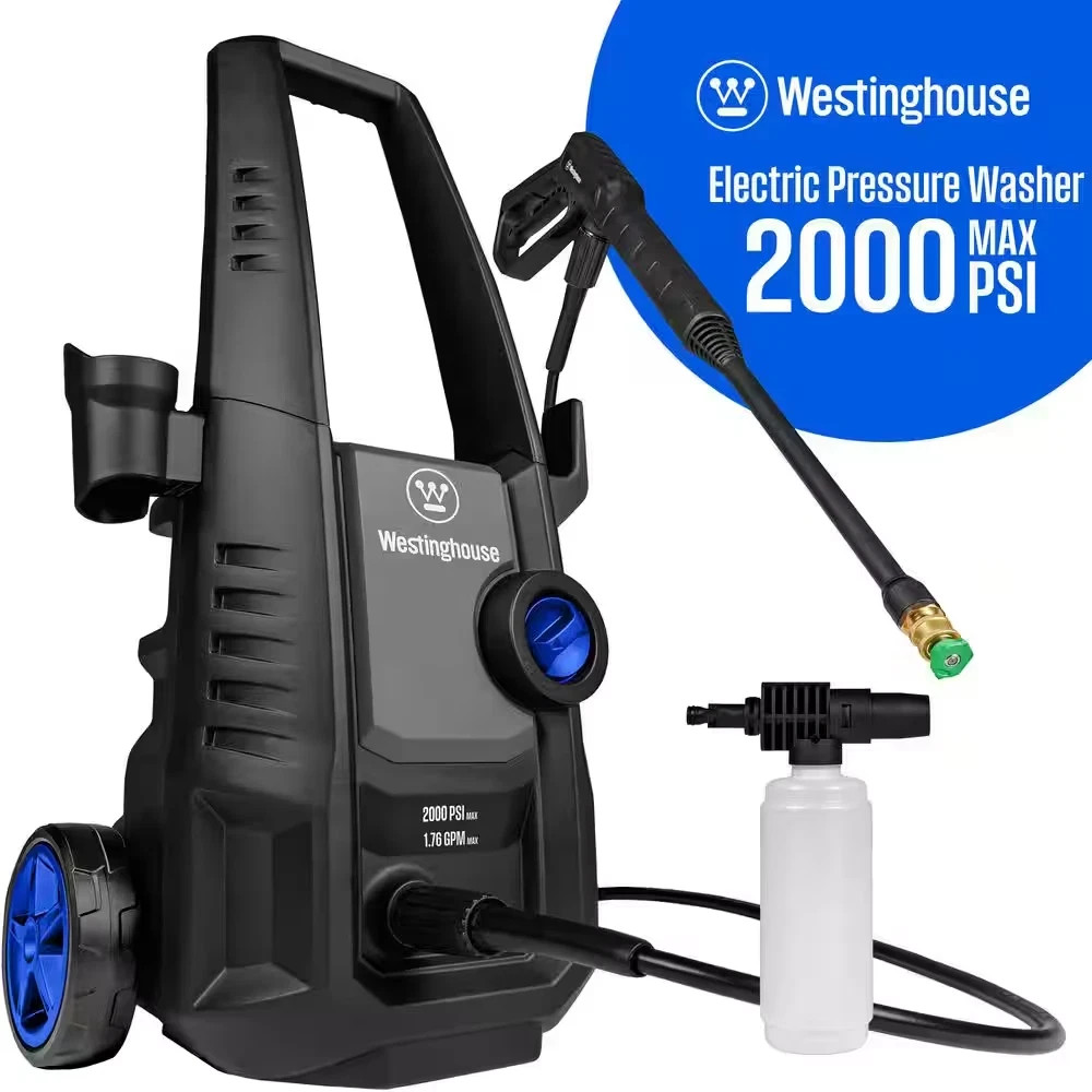 2000 PSI 1.76 GPM Cold Water Electric Powered Pressure Washer with Anti-Tipping