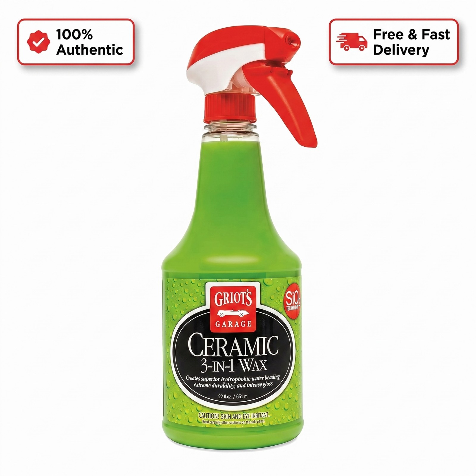 Griot's Garage Ceramic 3-in-1 Wax, SiO2 Spray, 22 oz (10978)