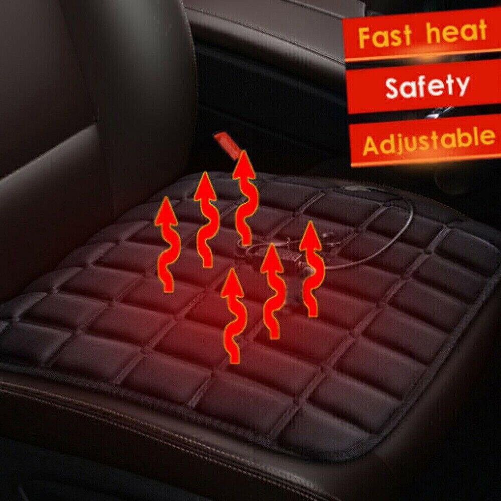 Car Heated Seat Cover Cushion Universal Warmer Pad 2-Pack 12V (Zone Tech)