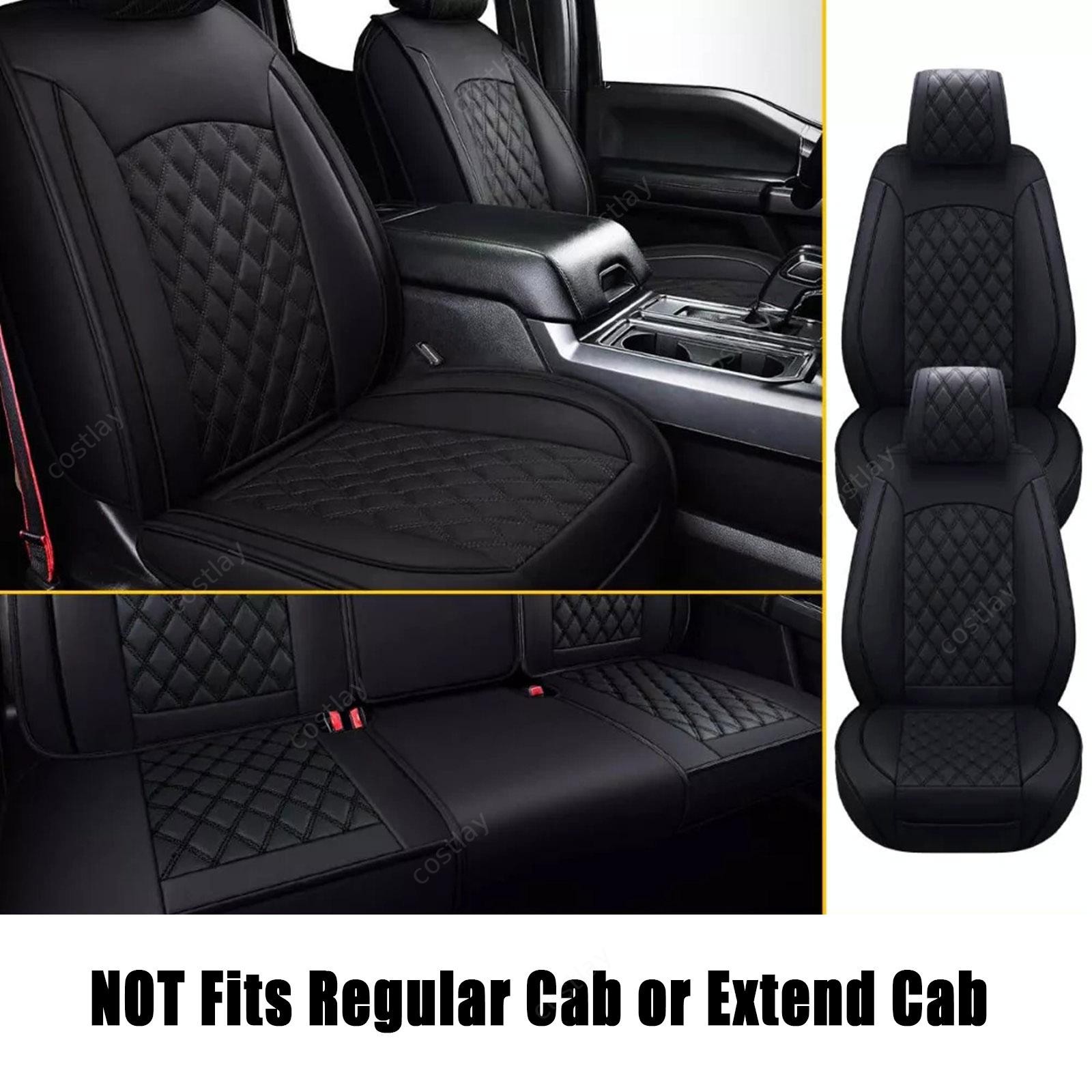 Fits 2009-2022 Ford F150 Crew Cab Leather Car Seat Covers Full Set Front & Rear