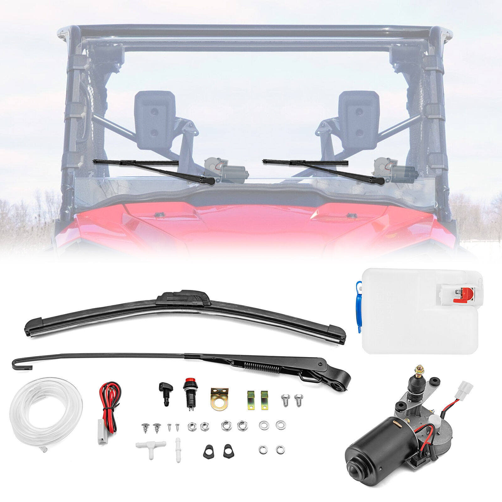 Electric Windshield Wiper Motor Kit for Polaris RZR 570 800 900S XP 1000 12V UTV