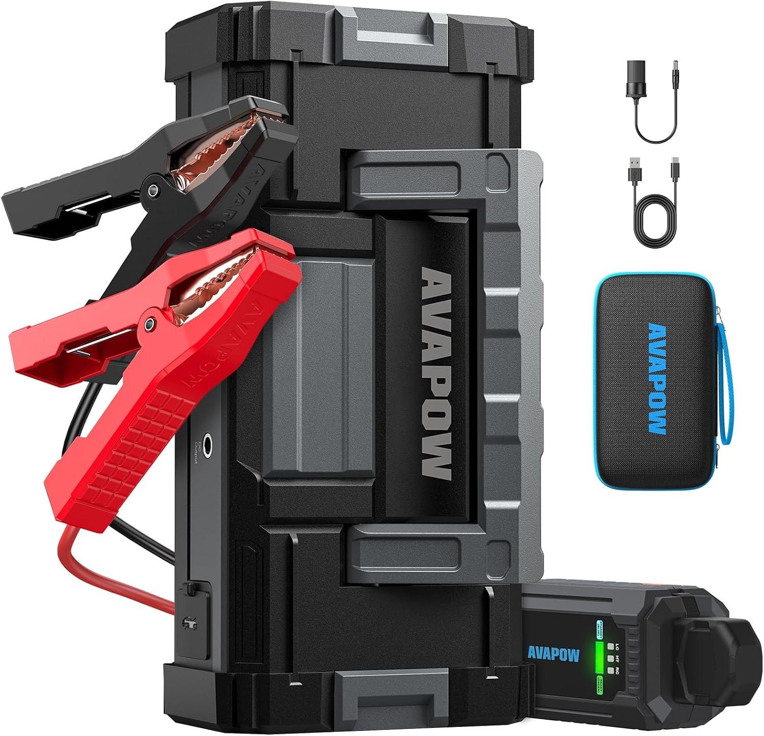 AVAPOW 6000A 24000mAh Car Battery Jump Starter 12V Dual USB Quick Charge