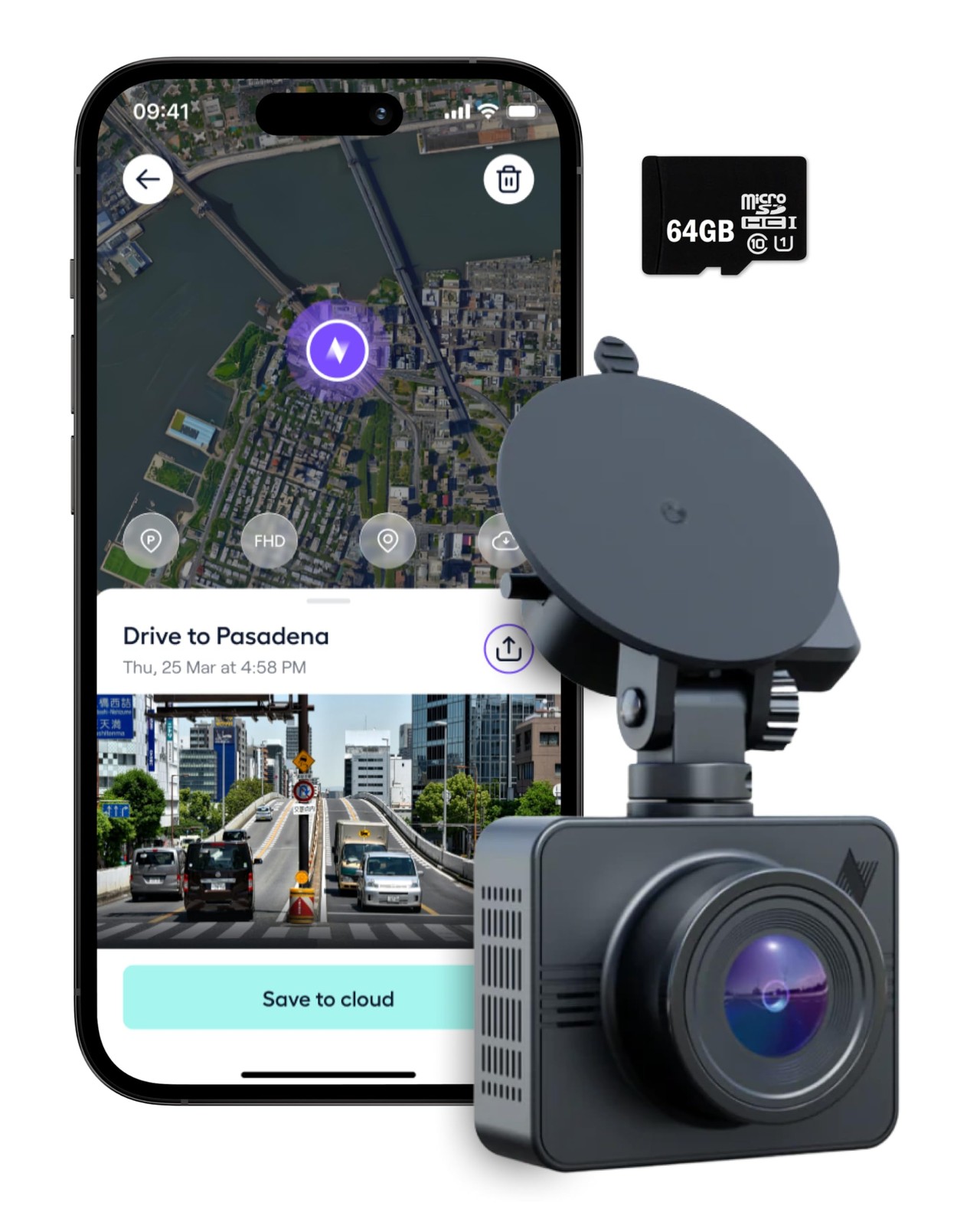 Nexar Beam GPS Dash Cam (1-year Nexar app subscription included)