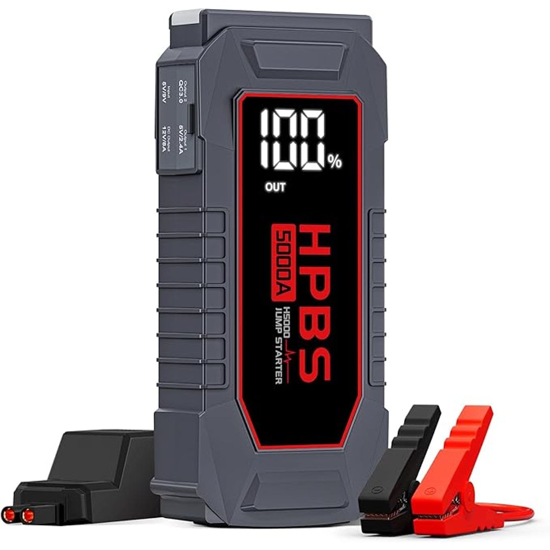 HPBS Car Jump Starter 5000A Peak, 3.0-inch LCD Display