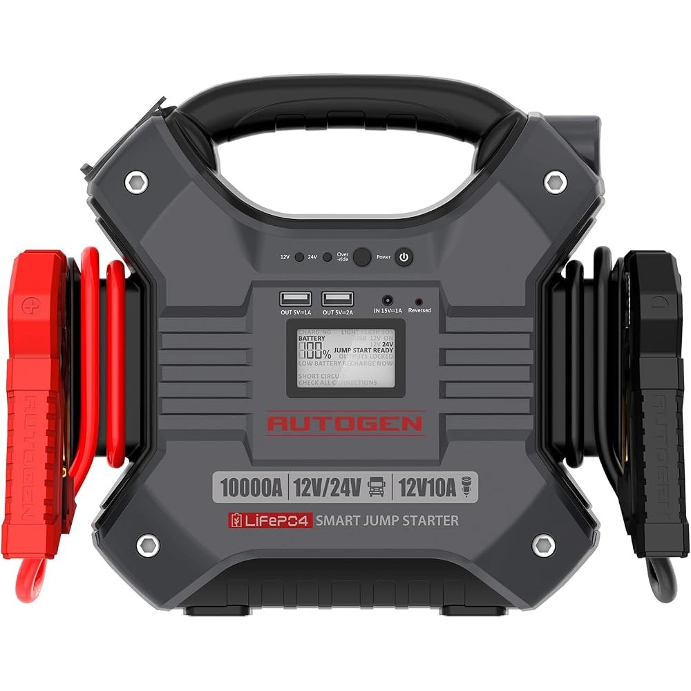 Autogen 12V & 24V Jump Starter 10000Amp LiFePO4 Booster Jumper Box