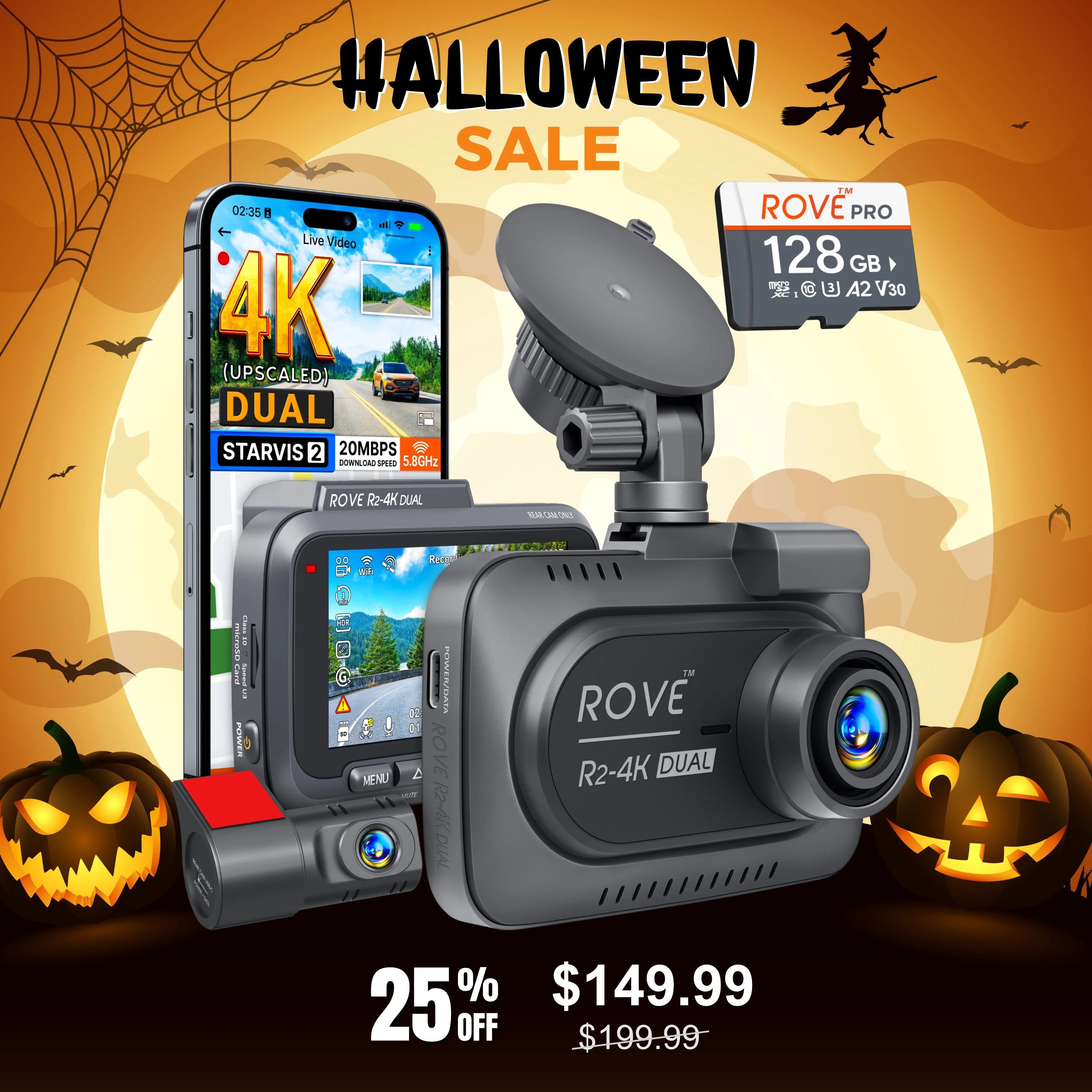 ROVE R2-4K Dual PRO Dash Cam Front and Rear, True 4K+2K, STARVIS 2 IMX678 + IMX675