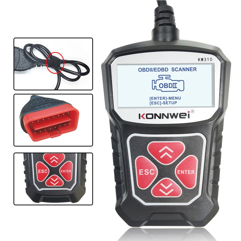 KONNWEI KW310 OBD2 Scanner Car Code Reader, Full OBDII Functions 10 Modes