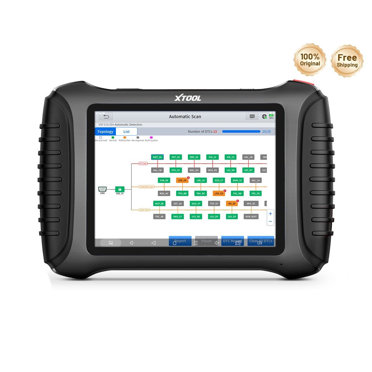 XTOOL D8S OBD2 Scanner, ECU Coding, Subscription-Free