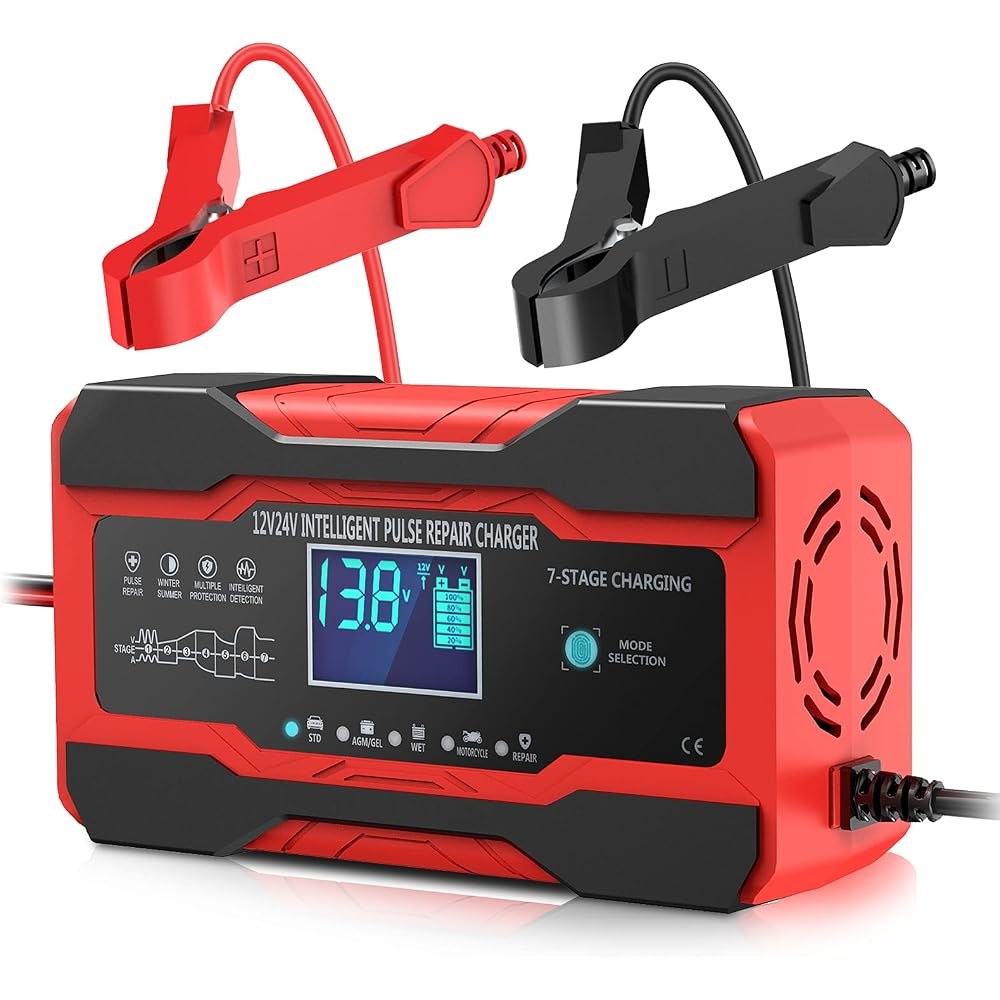 YONHAN Battery Charger 10-Amp 12V and 24V Fully-Automatic Smart Car Battery Charger