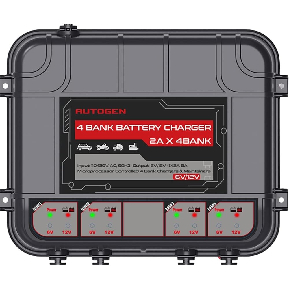 AUTOGEN 2-Bank Marine Battery Charger 10-Amp Dual Battery Trickle Charger Maintainer