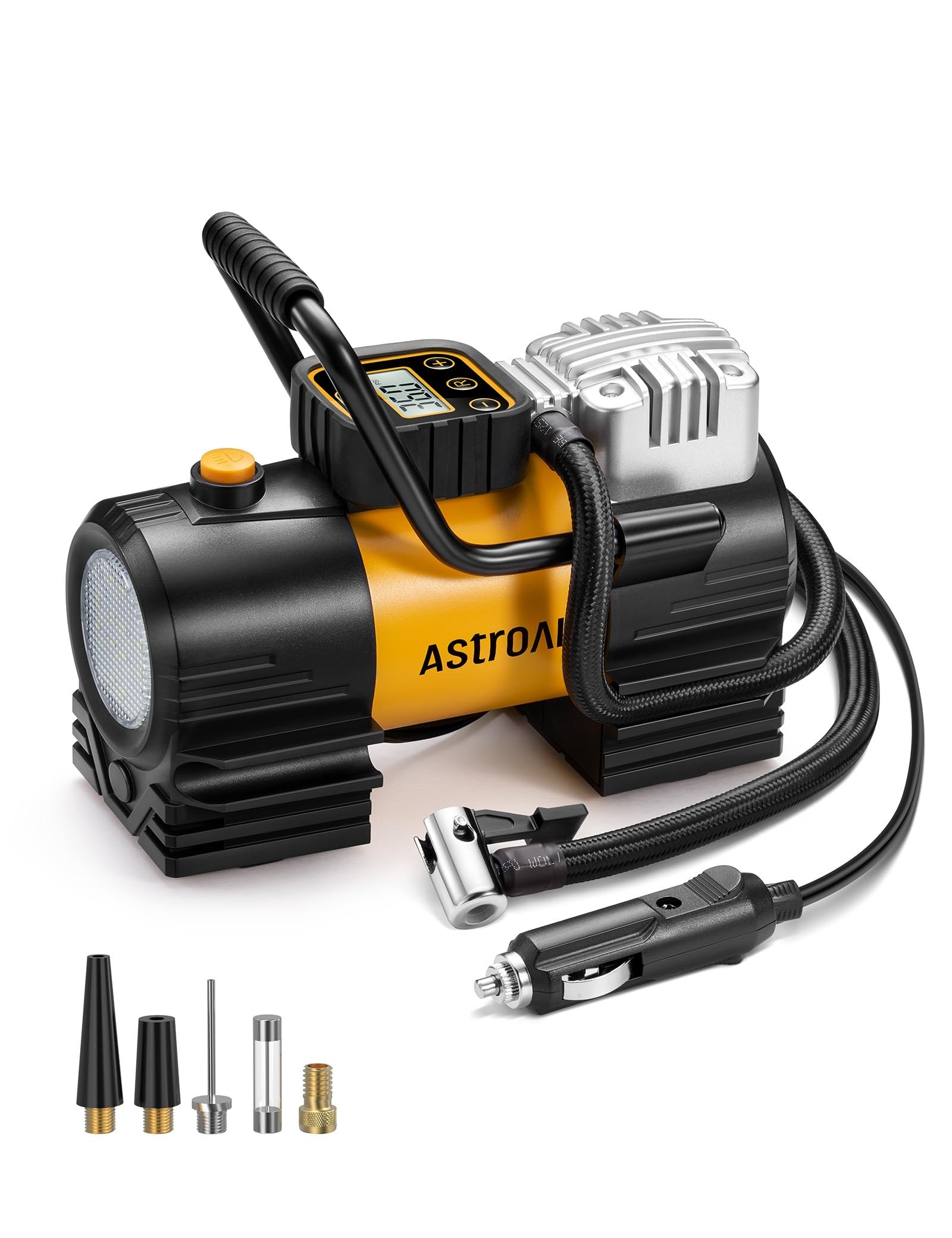 AstroAI Tire Inflator Portable Air Compressor (Up to 150 PSI), 12V DC, 12 LEDs