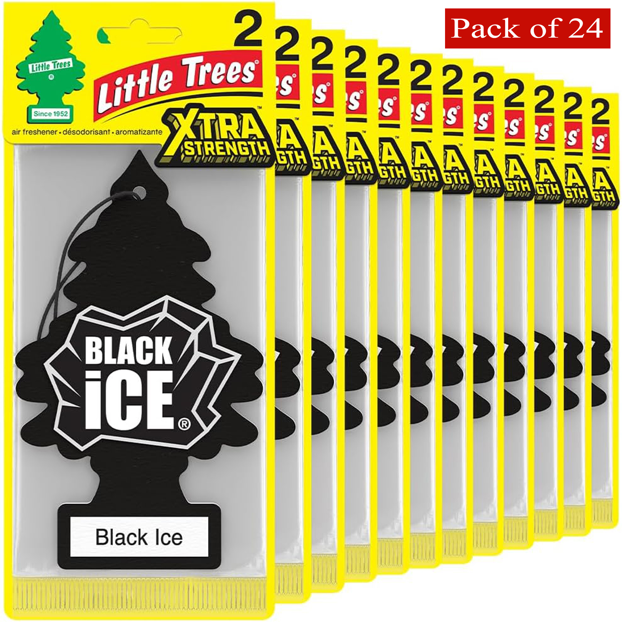 Little Trees Black Ice Air Freshener — 24 Pack