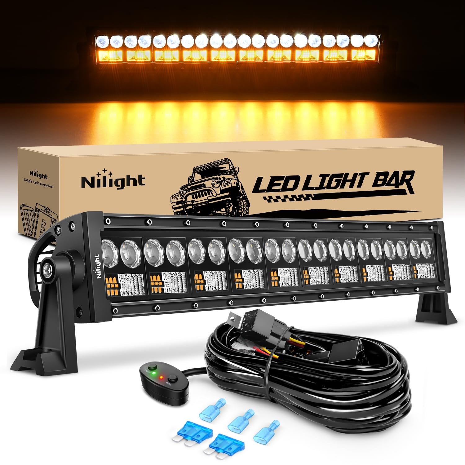 Nilight LED Light Bar 7D 22-Inch 150W Spot Flood Combo