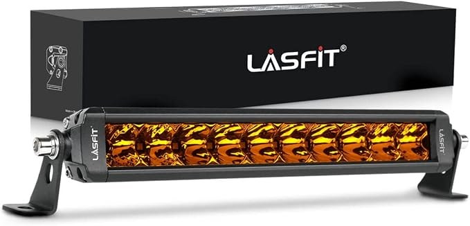 LASFIT 12-inch Amber LED Light Bar, Single Row, IP67