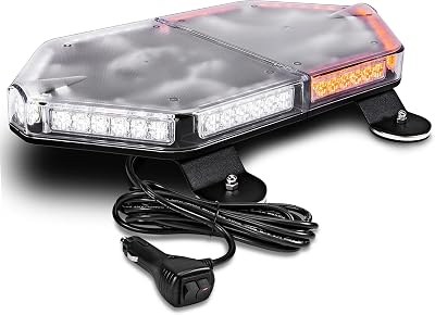 LAMPHUS NanoFlare NFMB40 12-inch 40W AMBER LED Strobe Light Bar, Magnetic Mount