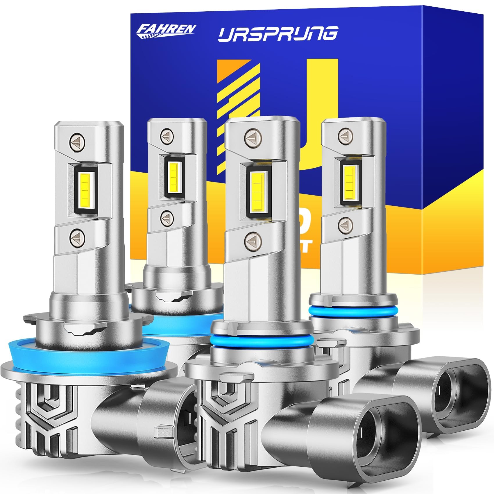 FAHREN H11 9005 LED Headlight Bulbs Combo, 110000LM, 6500K White