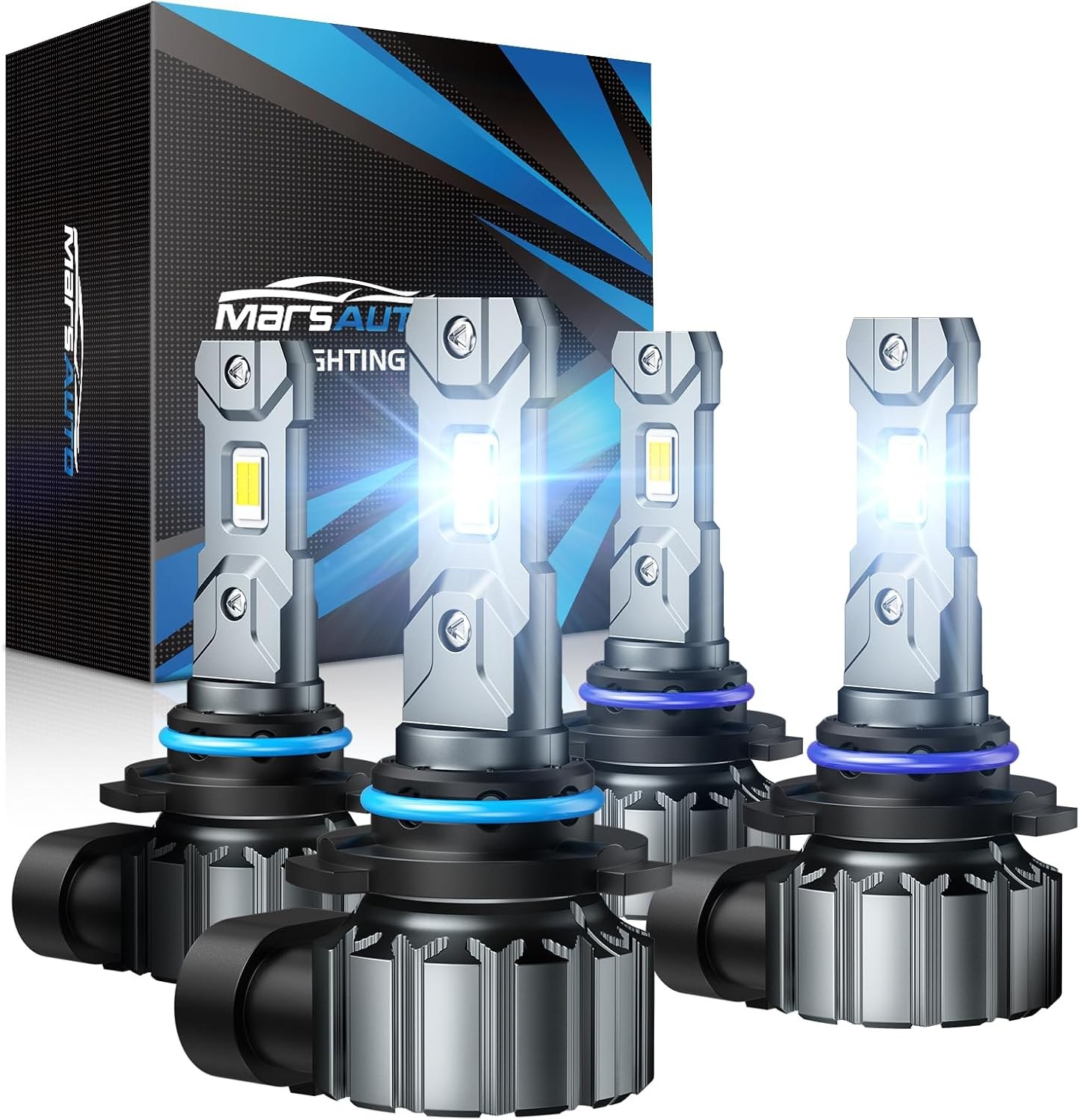 Marsauto 9006/HB4 LED Headlight Bulbs, 10X Brighter, 50000LM, 6500K White