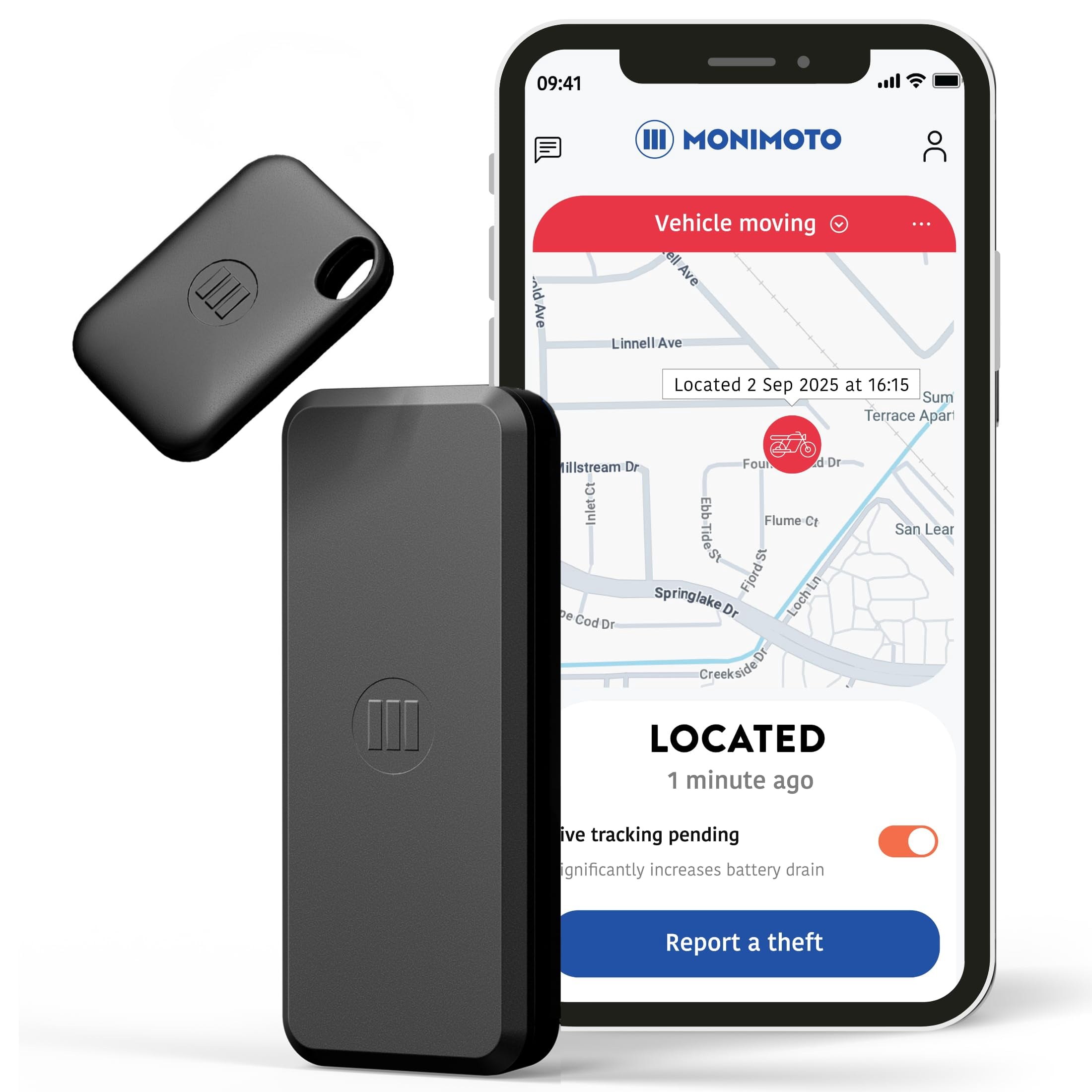 Monimoto 9 Anti-Theft GPS and Alarm Tracker, DIY Install, Waterproof, Global Coverage