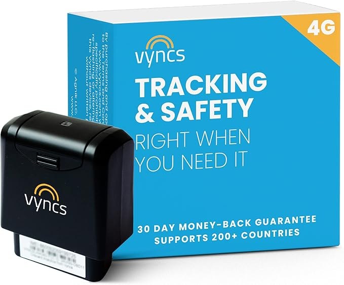 Vyncs GPS Tracker for Vehicles, No Monthly Fee, 4G LTE, OBD Fault Codes