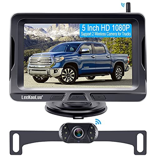 LeeKooLuu LK2 Wireless Backup Camera, 5-Inch Monitor, HD 1080P, Digital Signal, Night Vision