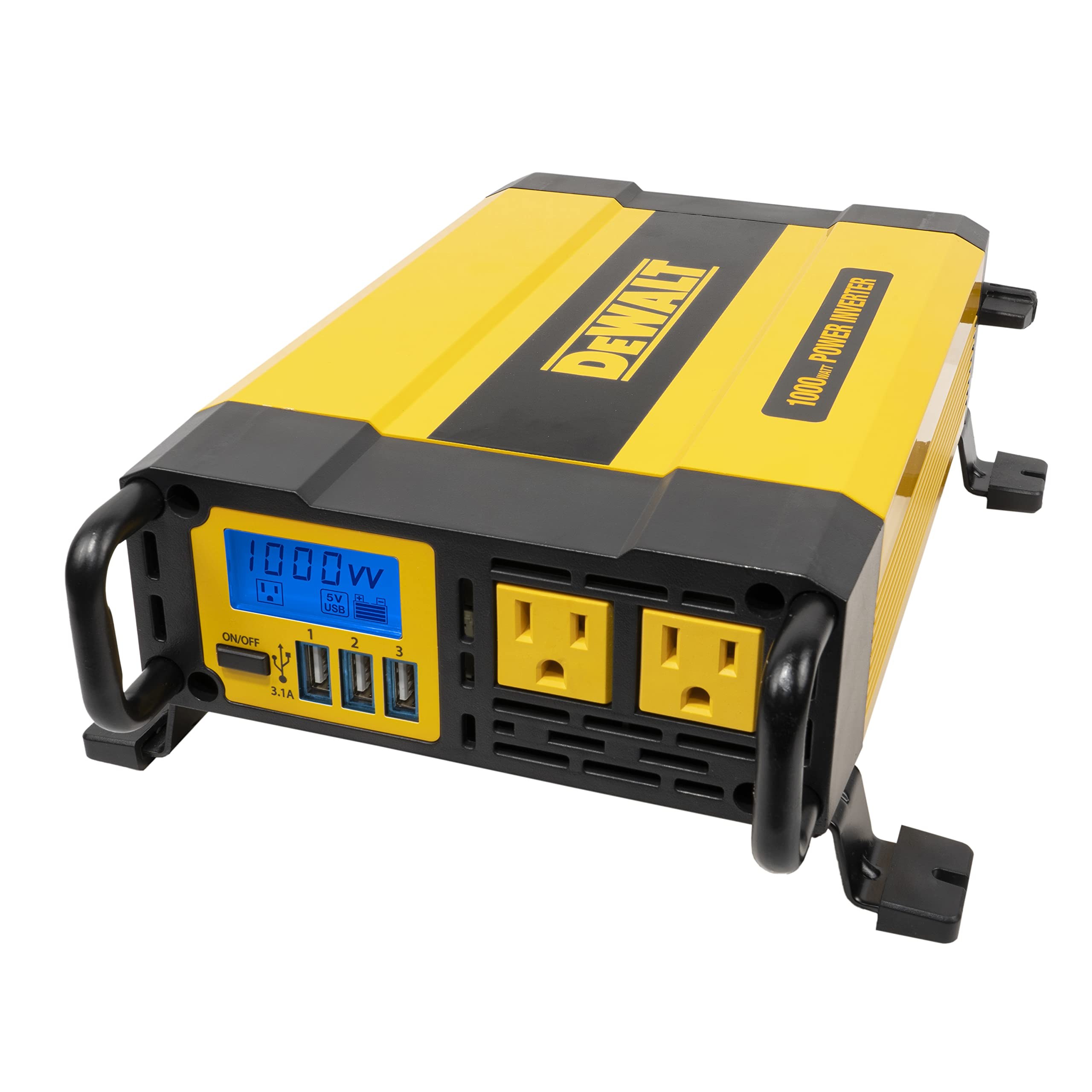DEWALT DXAEPI1000 Power Inverter 1000W Car Converter with LCD Display, Dual 120V AC Outlets