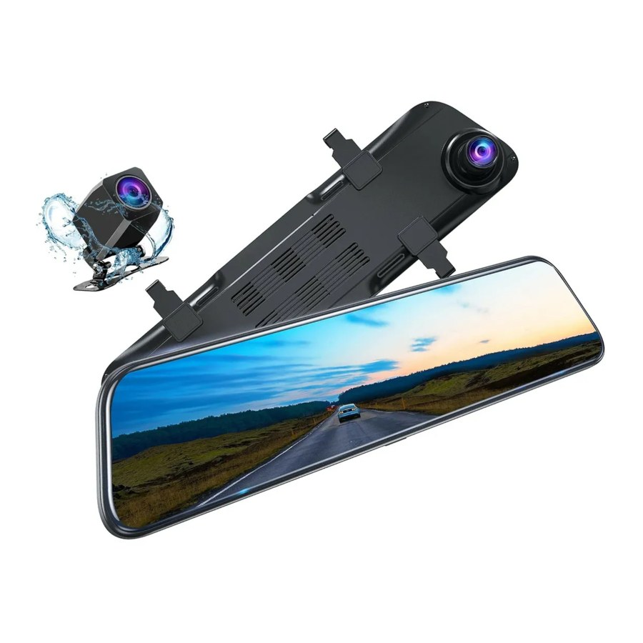 Kingslim DL12 Pro 4K Mirror Dash Cam, 12-inch Front and Rear View