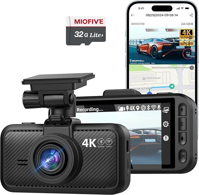 Miofive S1 Dash Cam, True 4K