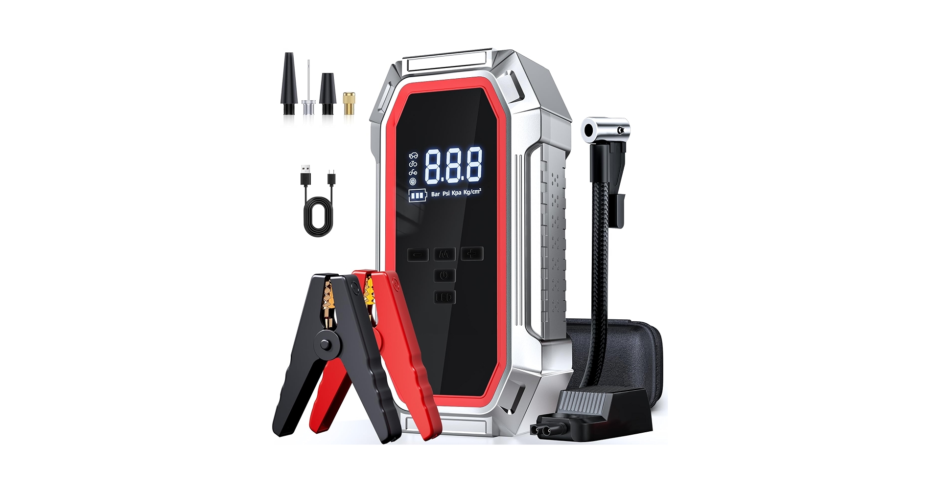 Jump Starter + Tire Inflator 2-in-1