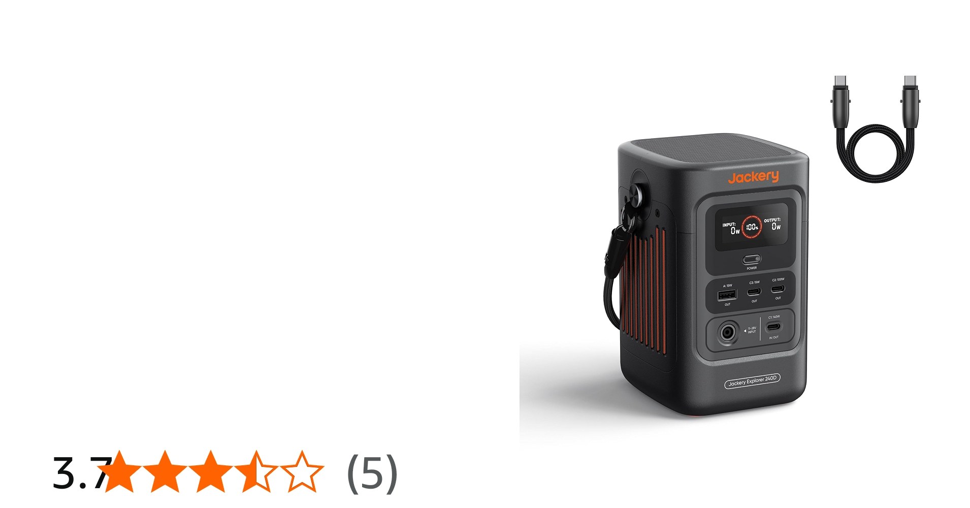Jackery Explorer 240D Portable Power Station, 250Wh LiFePO4