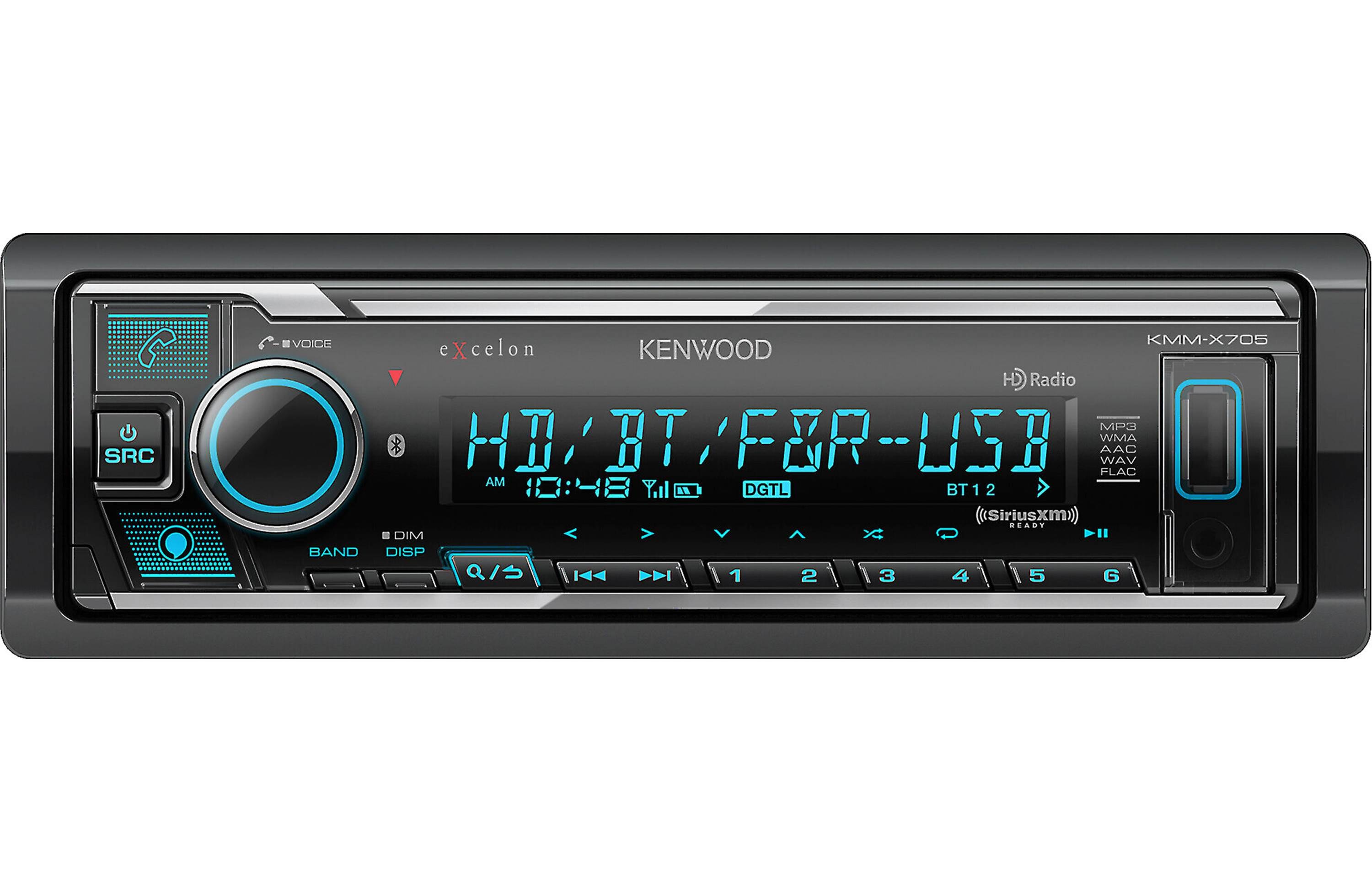 Kenwood Excelon KMM-X705 Single-DIN Digital Media Receiver, Bluetooth, 22W RMS x4