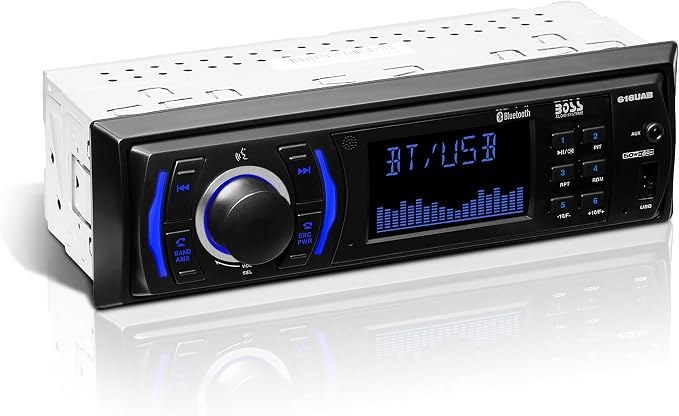 BOSS Audio Systems 616UAB Single DIN Bluetooth Car Stereo, No DVD, USB