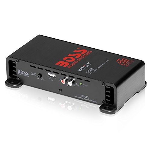 BOSS Audio Systems R1002 2-Channel Car Amplifier, 200W, Bridgeable