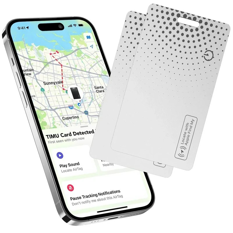 TIMU Air Tracker Tags 4 Pack, Bluetooth Tracker Compatible with Apple Find My & Google Find Hub
