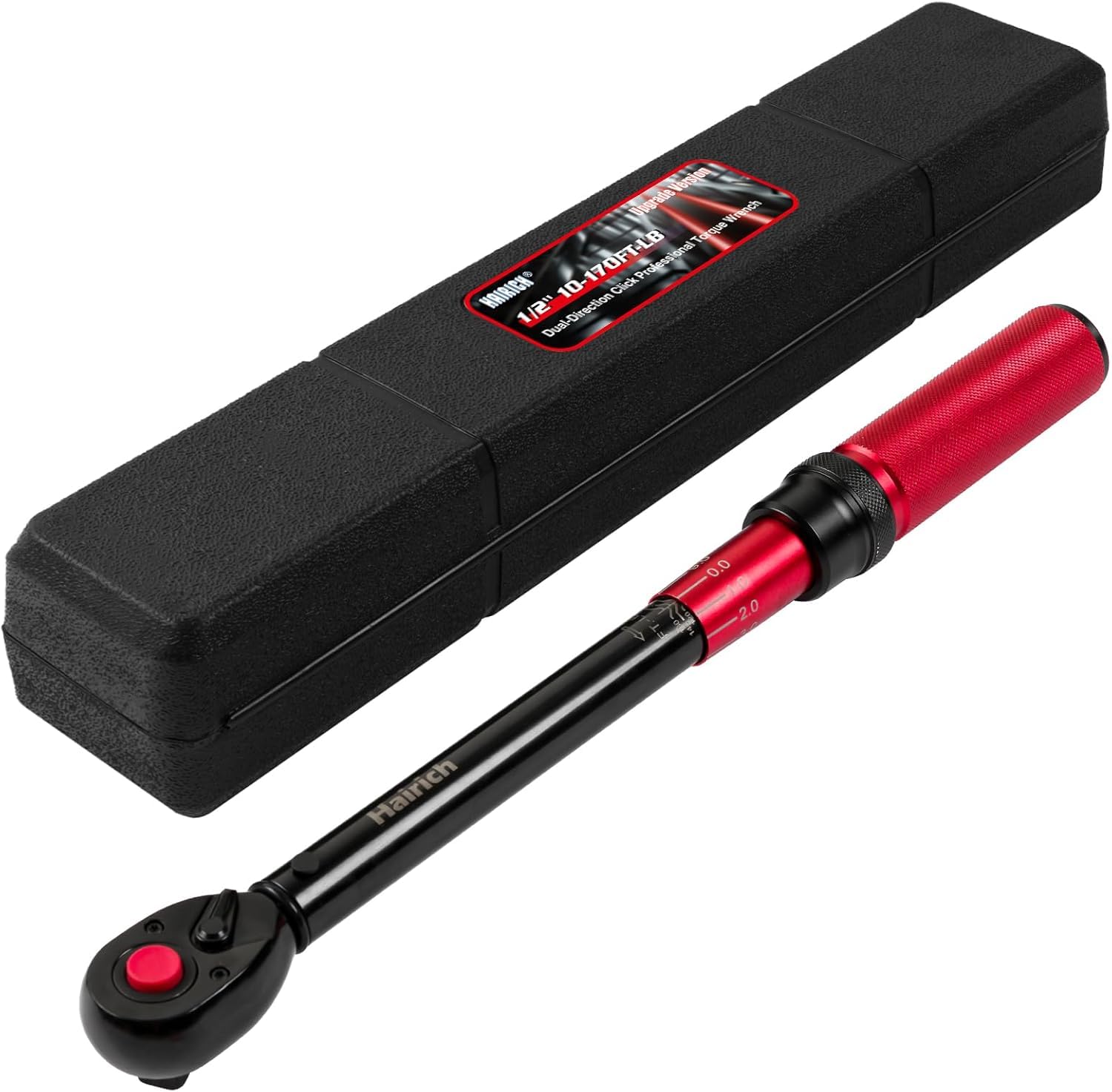 Hairich 1/2 Inch Drive Click Torque Wrench, Dual-direction Torque Wrench 10-170.0ft.lb/13.60-230.5Nm, 72-tooth, Dual Range Scales, ±3% High Precision