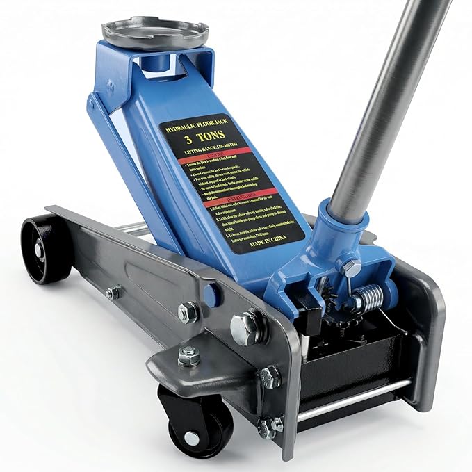 LARBANKE 3 Ton Floor Jack, Made of Durable Carbon Steel with Wheels for Secure Lifting, Fast Lift Floor Jack with Range of 5.31" to 18.11"