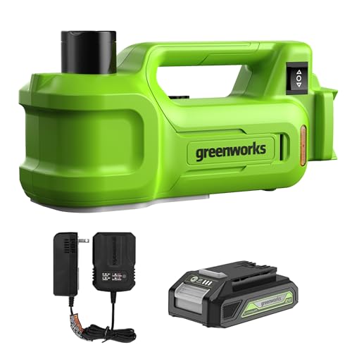Greenworks 24V Cordless Car Jack Kit, 3 Ton Max Loading For Vehicle Weigh Hydraulic Jack with 2Ah Battery and Charger